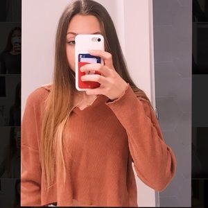 crop sweater with hood